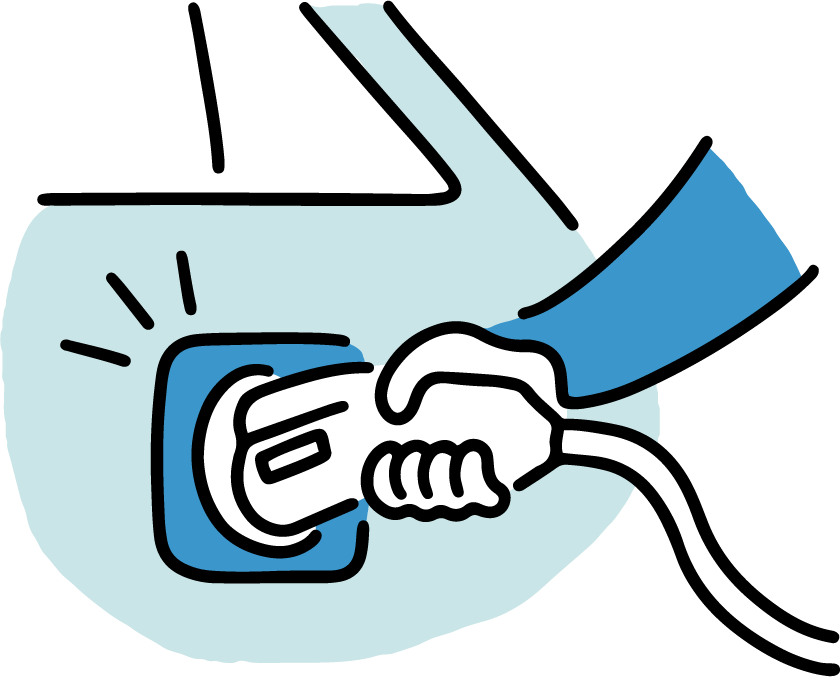 充電ケーブルをEVに接続